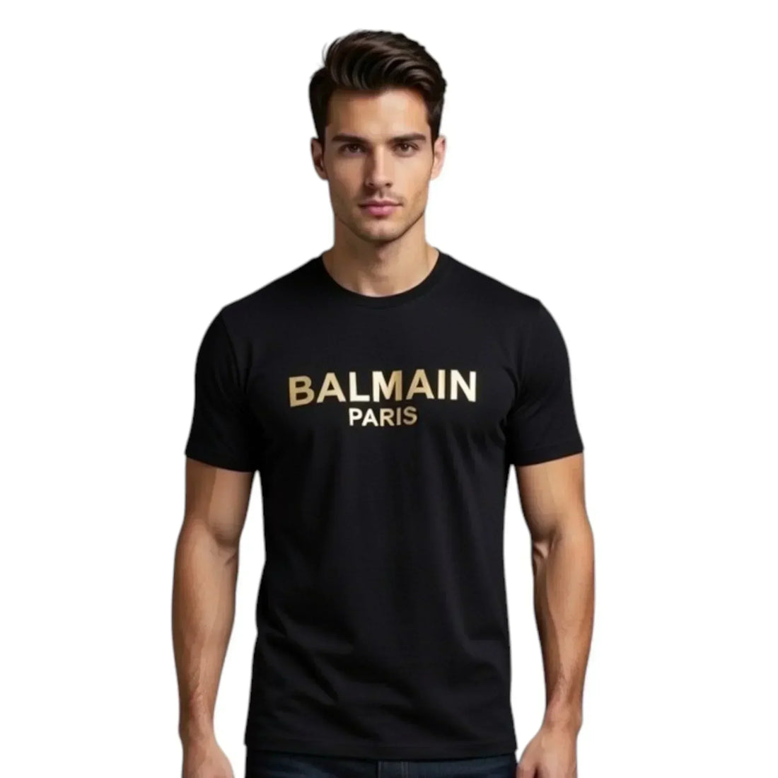 Balmain Black T-Shirt Men Comfortable Fit